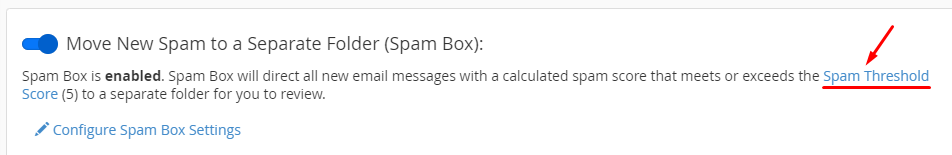 Adjusting the SPAM score threshold in cPanel