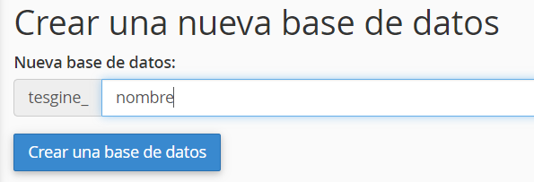 Crear la base de datos
