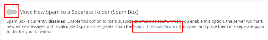 Configuración del AntiSpam en cPanel