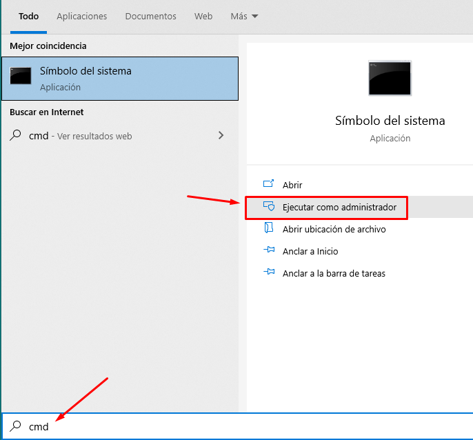 Opening the Command Prompt as administrator