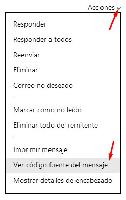 Viewing headers in Outlook