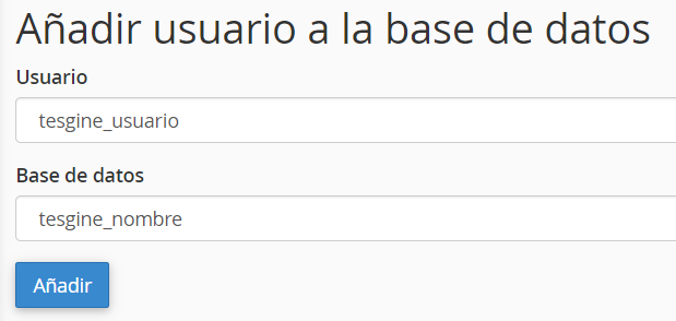 Asignar el usuario a la base de datos